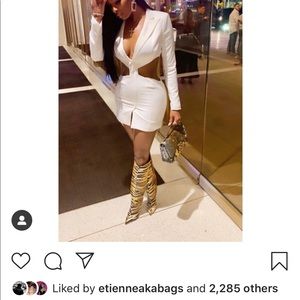 White revolve tuxedo dress